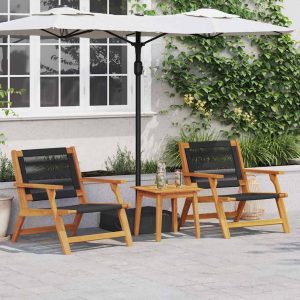 Outdoor Table Set Brown Solid Acacia Wood