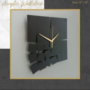 Acrylic Wall Clock Cube Shape Wallclock