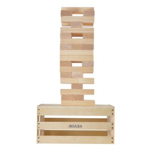 Tumbling Timber Toy 60 Blocks Giant Tumble Tower Blocks Game Pine Wood Box