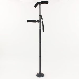 Double Handle Crutch LED With Light Folding Elderly Aluminum Alloy Walking Stick