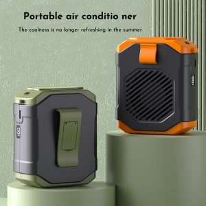 Portable Rechargeable Mini Fan, High-Velocity Hands-Free Waist Fan With Clip, Powerful Outdoor Handheld Fan For Construction, Travel, And Sports
