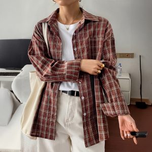 Casual Vacation Style Long Sleeve Coat Women's Shirt