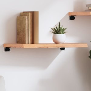Wall Shelf Light Brown 60x30x(2-4) cm Solid Oak Wood Treated