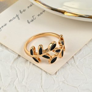 Leaf Geometric Ring Fashion Simple Niche Temperament Index Finger Ring