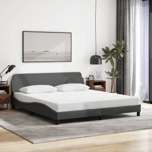 Dover Bed Frame Dark Grey 160x200 cm Fabric