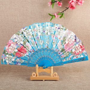 Silk Cloth China Hot Printed Pattern Plastic Performance Dance Fan