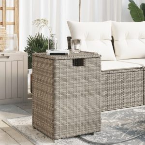 Propane Tank Hideaway Table Grey 40x40x60 cm Poly Rattan