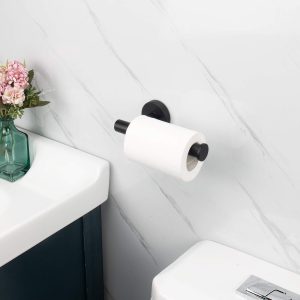 Stainless Steel Toilet Paper Holder Matte Black Toilet Roll Holder Wall Mounted