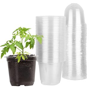 30Pcs Plant Nursery Pots PET Flower Seed Starting Pots Container With Dome With Drainage Holes