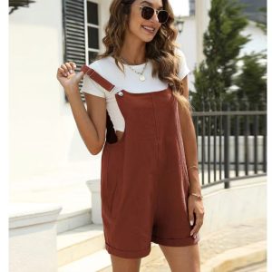 Leisure Vacation Outdoor Loose Strapless Short Dress Pants