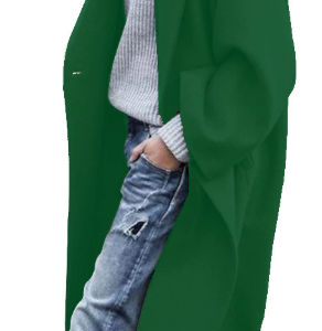 European And American Women's New Long Sleeved Large Woolen Overcoat