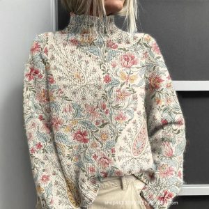 Women's 3D Digital Printing Fresh Cloak Coat Sweater Pullover