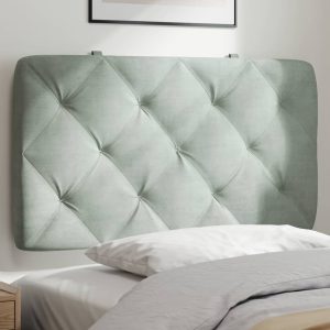 Headboard Cushion Light Grey 80 cm Velvet