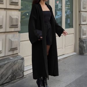 Wool Overcoat And Trench Coat Sweaters Women's Clothing