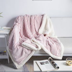 Back Printed Lamb Wool Nap Leisure Sofa Warm Blanket Plain