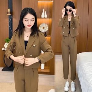 Suit Jacket Women's Long Sleeve Pants Suit