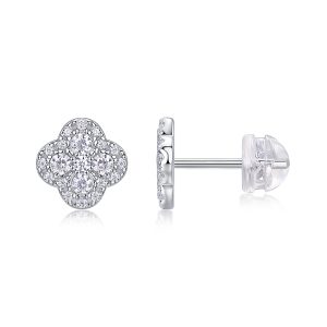 Ningxiang - Fashionable And Luxurious Diamond Jewelry Earrings Set With Moissanite S925 Sterling Silver And Platinum-plated Stud Earrings