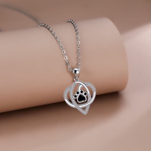 Cat Dog's Paw Footprints Necklace Light Luxury Minority High Sense