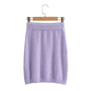 Mink-like Wool Skirt Women's Classic Style Knitted Skirt Hip Skirt