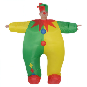 Inflatable Costume Clown Game Cloth Adult Funny Blow Up Suit Halloween Men's Costume Yellow Cosplay
