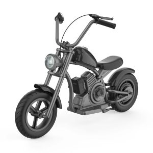 Youmota Electric Bike, 10mph & 150lb Max, 24V Ride On Toy For Kids With LED Lights, Motorcycle Sound, Drum Brake, Handbrake, Twist-Grip Throttle, 12inch Air-filled Tires-Black