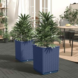 Plant Pots 2 pcs Blue-Grey 30x30x37 cm Polypropylene