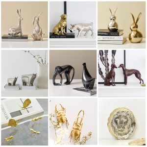 Creative And Slightly Luxury Animal Desktop Metal Small Ornaments
