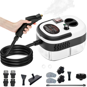 Handheld Steam Cleaner, Steamer For Cleaning, 2500W Pressurized Steam Cleaner With 1.2L Water Tank And 12 Attachments, Portable Steamer Cleaner For Home Car Kitchen Bathroom Furniture Tile Grout