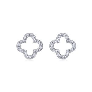 Seeking Happiness - Fashionable And Luxurious Diamond Jewelry With Moissanite S925 Sterling Silver And Platinum-plated Stud Earrings