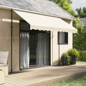 Retractable Awning Cream 300x150 cm Fabric and Steel