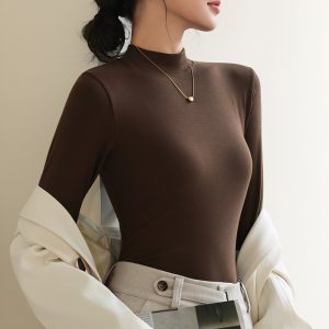Half Turtleneck Bottoming Shirt Women's Autumn And Winter New Western Style
