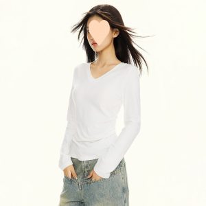 New Long-sleeve T-shirt Dralon Women's Simple Top