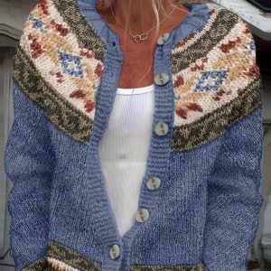 Women's Loose All-match 3D Digital Printed Cardigan Jacket