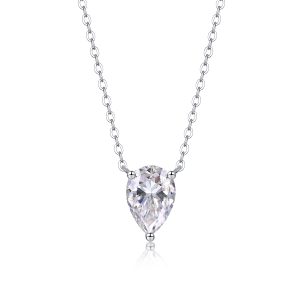 Water Drop - Fashionable Jewelry Pendant Set With Moissanite S925 Sterling Silver And Platinum-plated Diamond, Moissanite Silver Jewelry