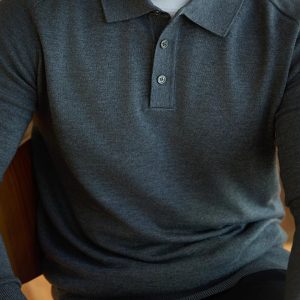 Men's Long-sleeved Sweater Lapel Comfortable All-match