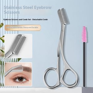 Eyebrow Trimmer Eyebrow Blade With Brow Groomer Small Comb Makeup Scissors Eye-brow Knife