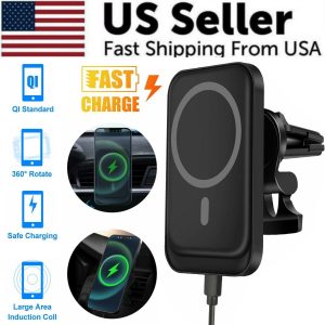 Magnetic Wireless Charger Car Mount Holder For 12 13 14 Pro Max MagSafe