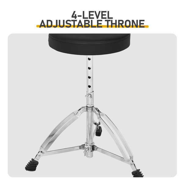 Full Size Adult Drum Set 5-Piece Blue with Bass Drum, two Tom Drum, Snare Drum, Floor Tom, 16