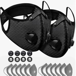Sport Cycling Face Mask With Active Carbon Filter Breathing Valves Washable
