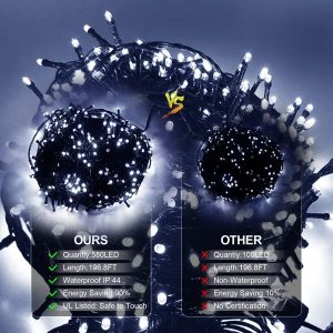 Dropship Christmas Lights Outdoor, 197 FT 580 LED Christmas Decorations Lights