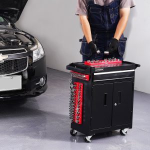 Magnetic Socket Organizer Set 3PCS Magnetic Socket Trays Red For SAE