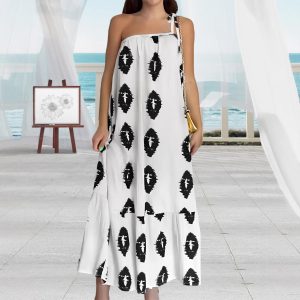 Women's Dress One-shoulder Lace-up Beach