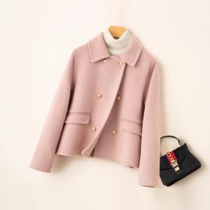 Double-sided Women's Short Small-sized High-grade Wool Overcoat