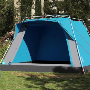 Camping Tent 4 Persons Blue Quick Release
