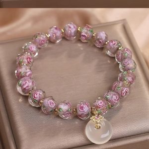 Elegant Amethyst Bracelet Female Light Luxury Minority Exquisite Peace Buckle