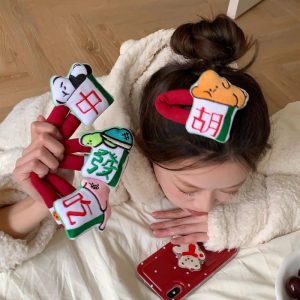 Cartoon Doll Sponge Bang Clip Hairpin