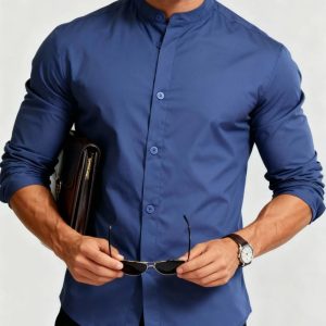 Teenage Men's Stand-up Collar Shirt