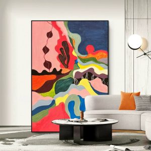 Handmade Oil Painting Canvas Wall Art Decoration Colorful Abstract For Home Living Room Decor Rolled Frameless Unstretched Painting