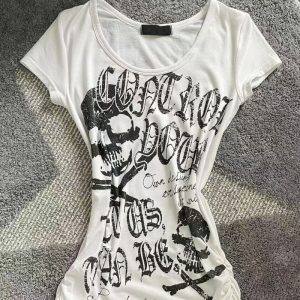 American-style Premium Skull Print Top