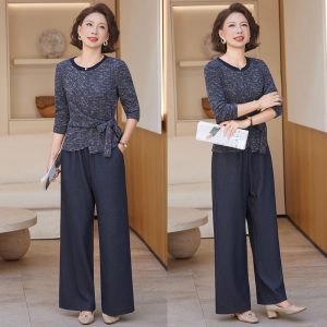 Fashion Temperament Youthful-looking Waist-controlled Slimming Long Sleeve Two-piece Set
